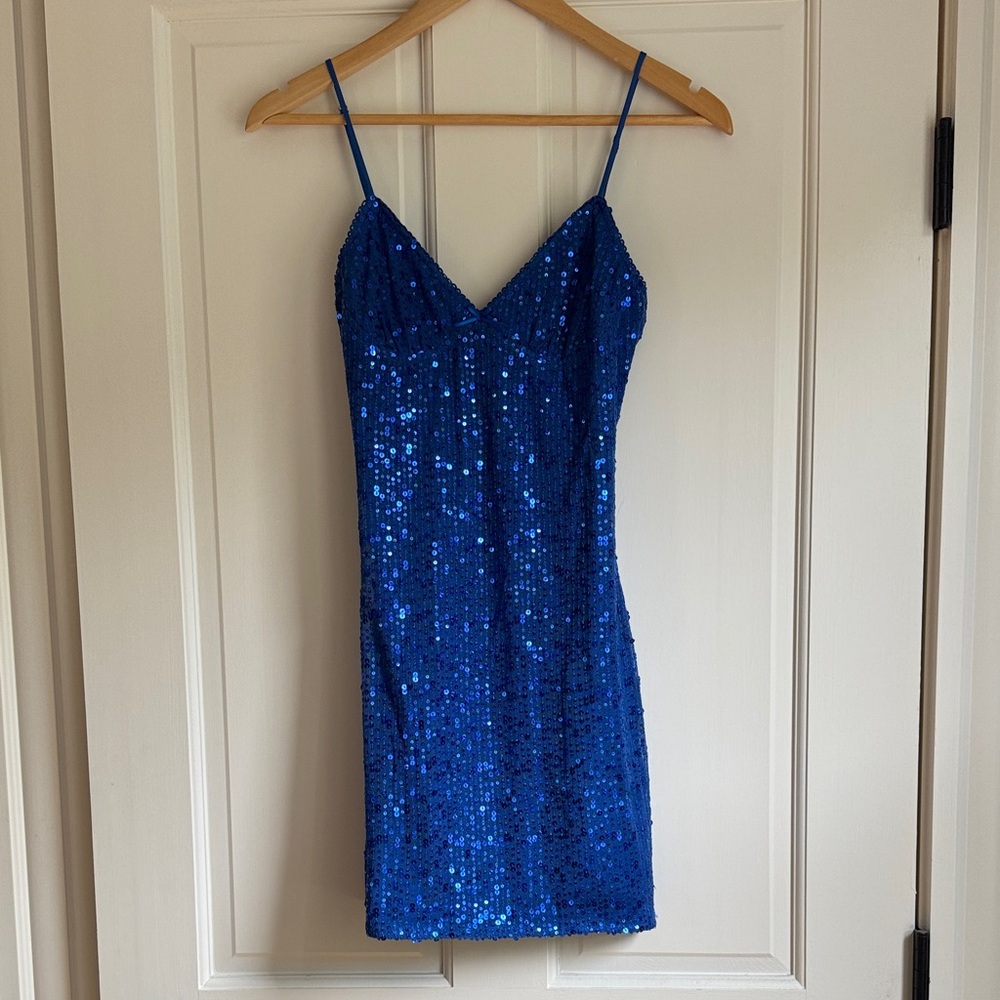 Cotton Candy Sparkling Sapphire Mini Dress
